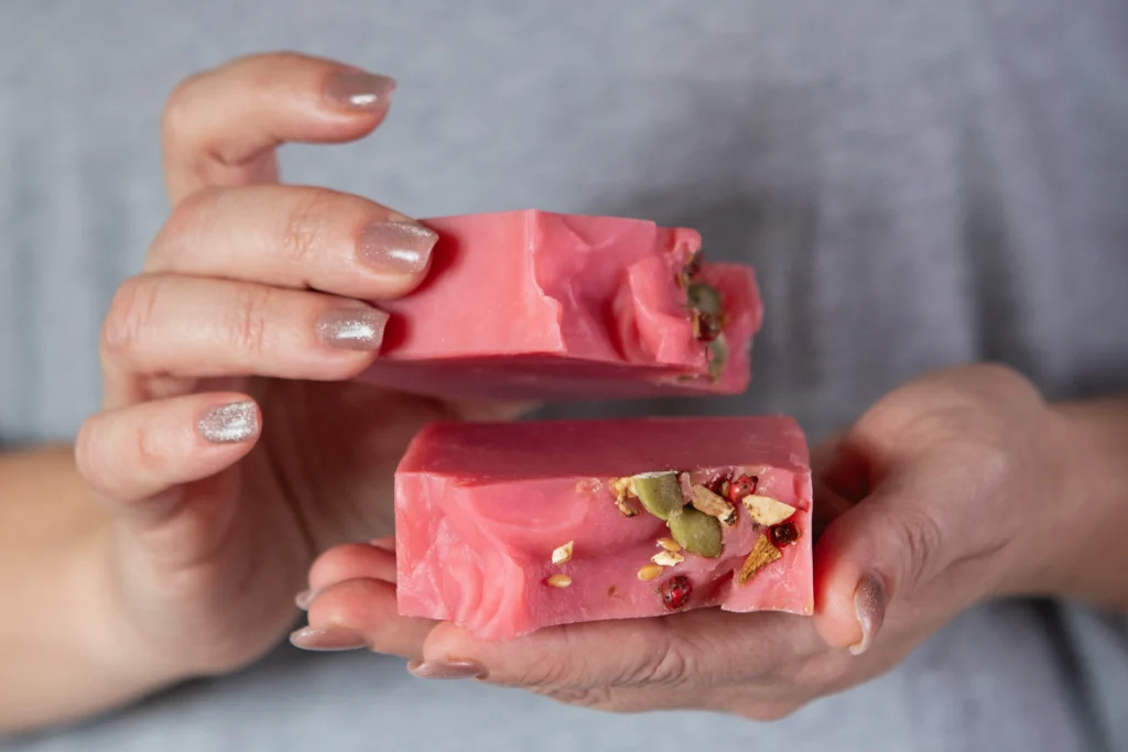 Herbal cleansing bar with chamomile and aloe