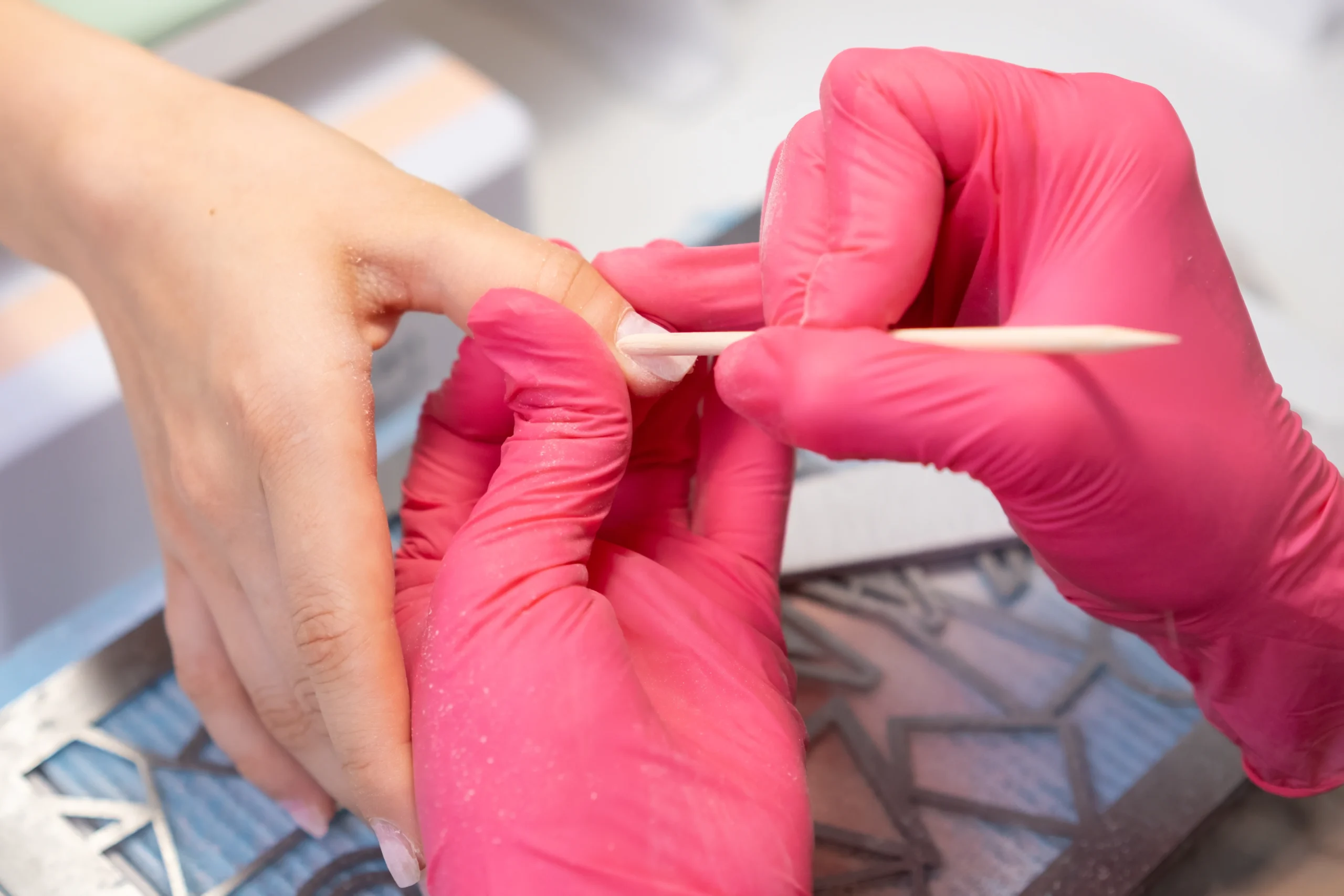 Before and after nail care results showing healthy nails.