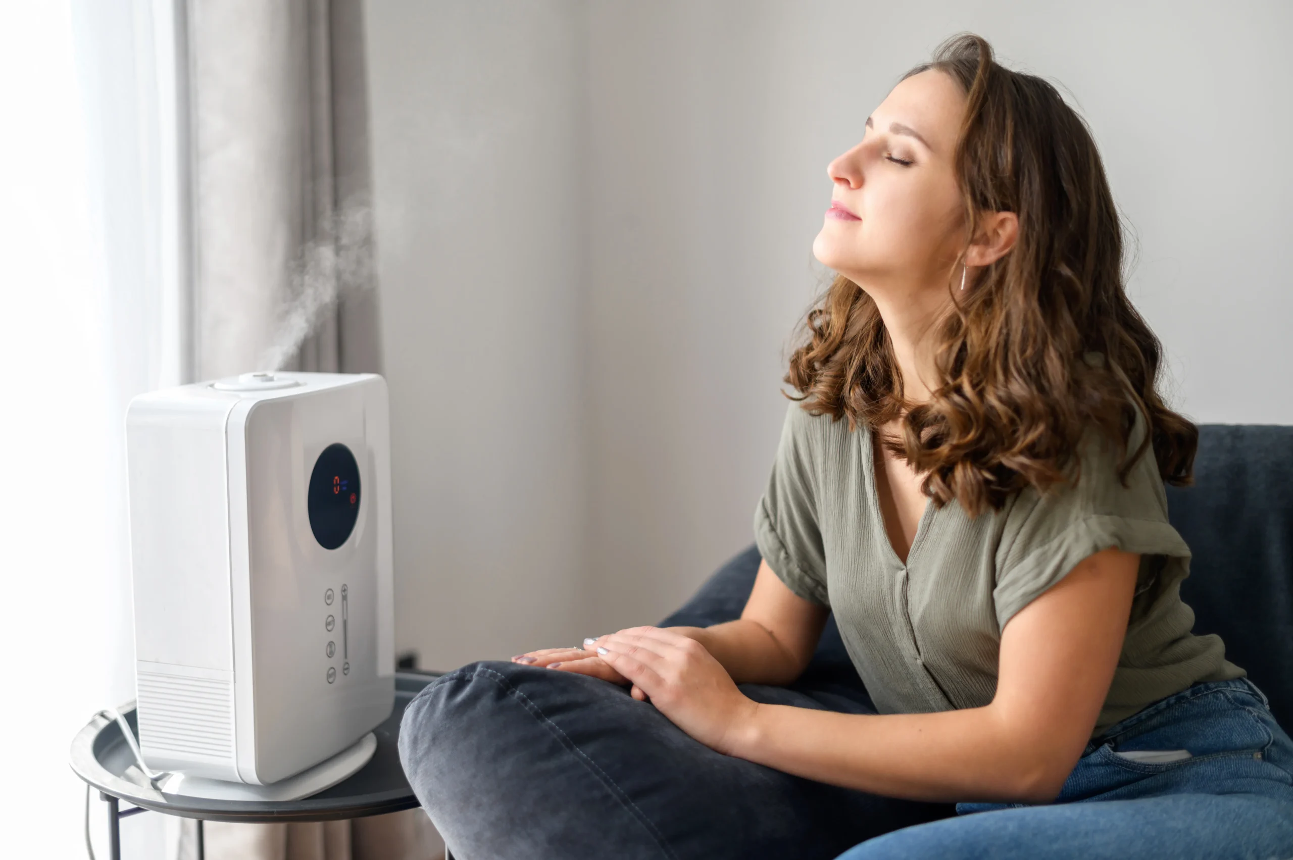 Air purifier improving air quality for better health and wellness.