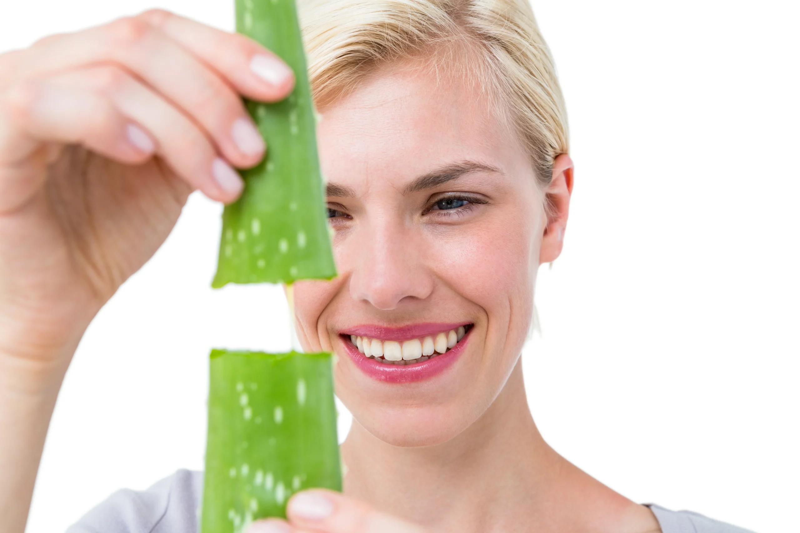 Aloe vera scrub used for mild natural lip exfoliation