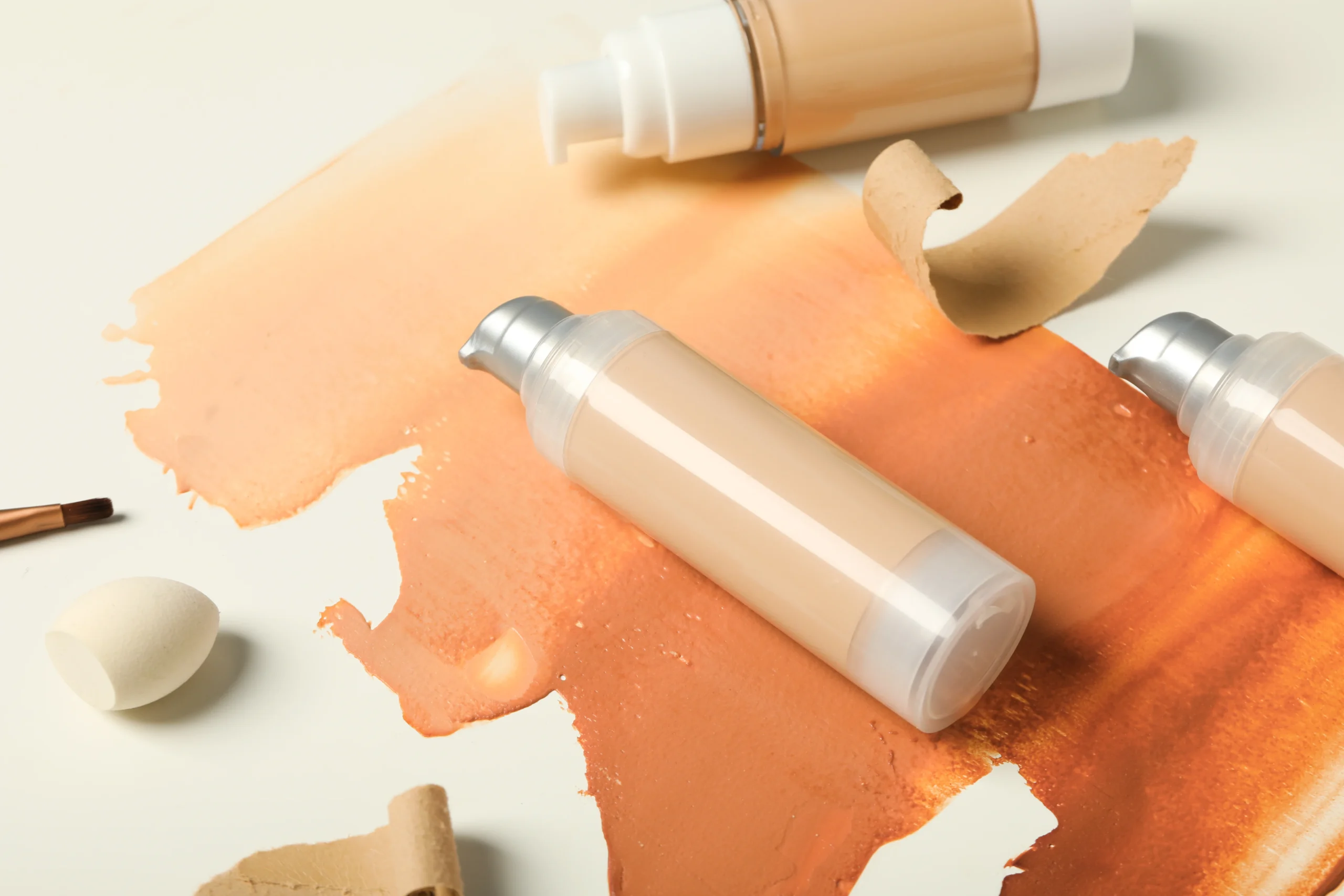 Essential contour makeup products laid out for beginners.