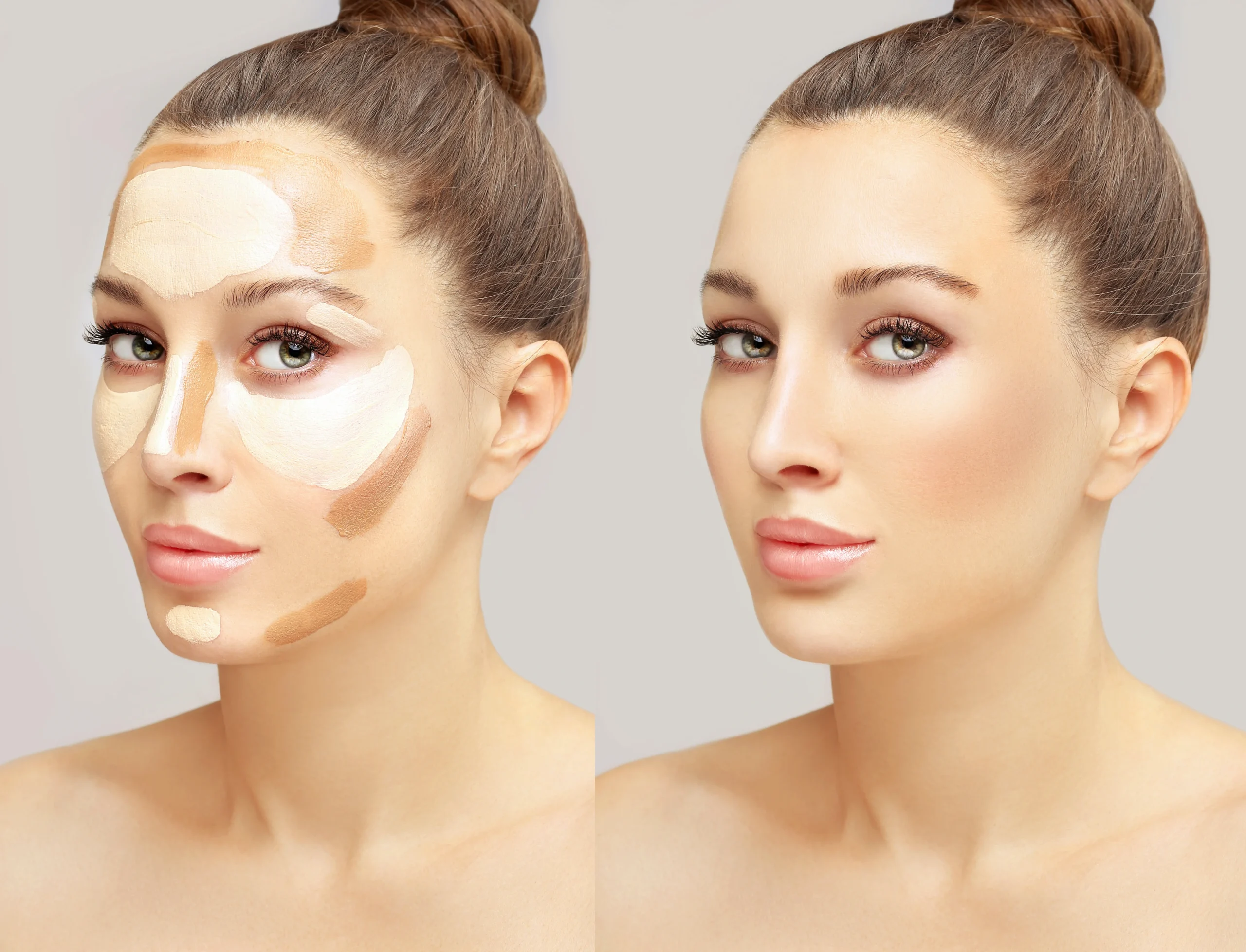 Foundation applied gently with a damp beauty sponge